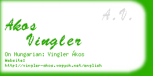 akos vingler business card